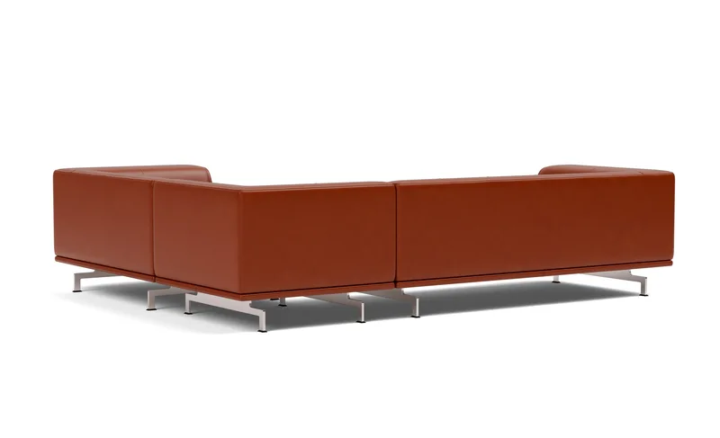 Delphi Elements - Configuration D von Fredericia in Leather Cera 905, Russet brown, Brushed aluminium – Produktfoto 3 von 4