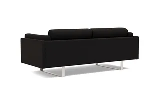 EJ280 Sofa, 2½ seater, 212 cm by Fredericia in Re-Wool 198, Brushed chrome, sledge base (High) – product photo 3 of 4