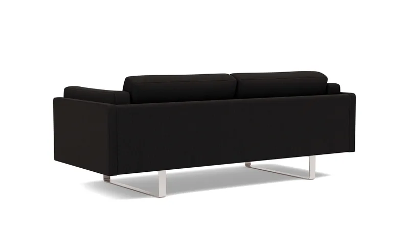 EJ280 Sofa, 2½ seater, 212 cm by Fredericia in Re-Wool 198, Brushed chrome, sledge base (High) – product photo 3 of 4