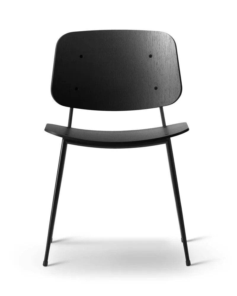 Søborg Metal Base by Fredericia in Oak black lacquer, FSC Mix 70%, Black – product photo