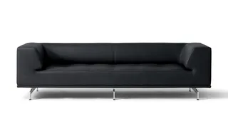 Delphi Sofa, 3 seater, 240cm by Fredericia in Leather Max 98, Black, Brushed aluminium – product photo 4 of 4