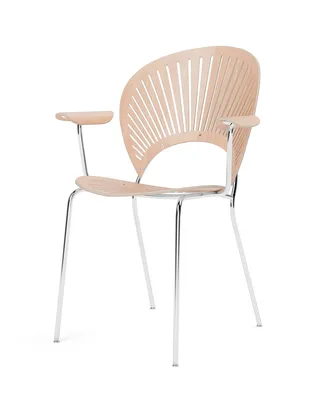Trinidad Armchair by Fredericia in Oak lacquer, FSC Mix 70%, Chrome – product photo 1 of 4