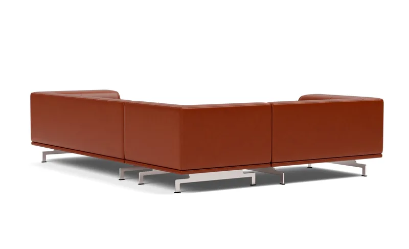 Delphi Elements - Configuration B by Fredericia in Leather Cera 905, Russet brown, Brushed aluminium – product photo 3 of 4