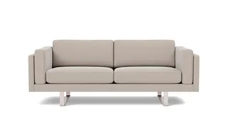 EJ280 Sofa, 2½ seater, 212 cm by Fredericia in Erik 3790 Linen, Brushed chrome, sledge base (High) – product photo 4 of 4