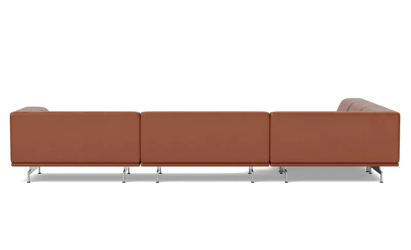 Delphi Elements - Configuration C by Fredericia in Leather Cera 905, Russet brown, Brushed aluminium – product photo 3 of 4