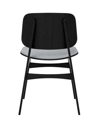 Søborg Wood Base Seat upholstered by Fredericia in Hallingdal 130, Oak black lacquer, FSC Mix 70% – product photo 2 of 4