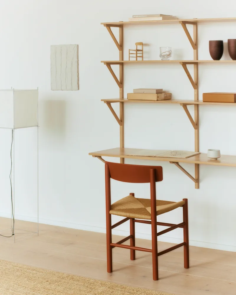 J39 Mogensen Chair by Fredericia in Natural paper cord, Beech Heritage red, FSC Mix 70% – interior photo 1 of 8