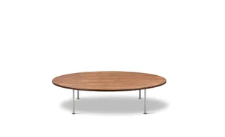 Wegner Ox Table Ø150 de Fredericia en Walnut oil, Brushed stainless steel, 35 cm – photo du produit 2 sur 2