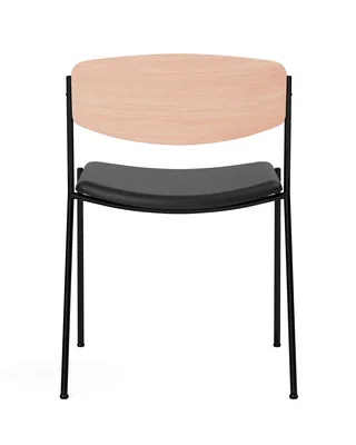 Lynderup Chair Seat upholstered by Fredericia in Leather Omni 301, Black, Oak lacquer, FSC Mix 70%, Black lacquer – product photo 2 of 4