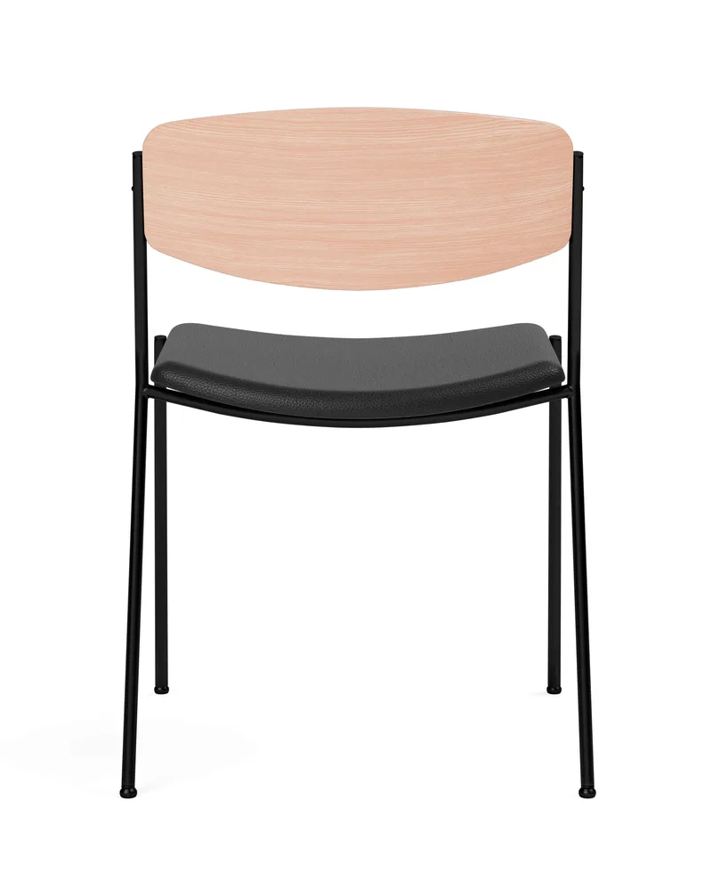 Lynderup Chair Seat upholstered by Fredericia in Leather Omni 301, Black, Oak lacquer, FSC Mix 70%, Black lacquer – product photo 2 of 4