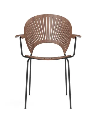 Trinidad Armchair by Fredericia in Walnut lacquer, FSC Mix 70%, Black, smooth – product photo 4 of 4