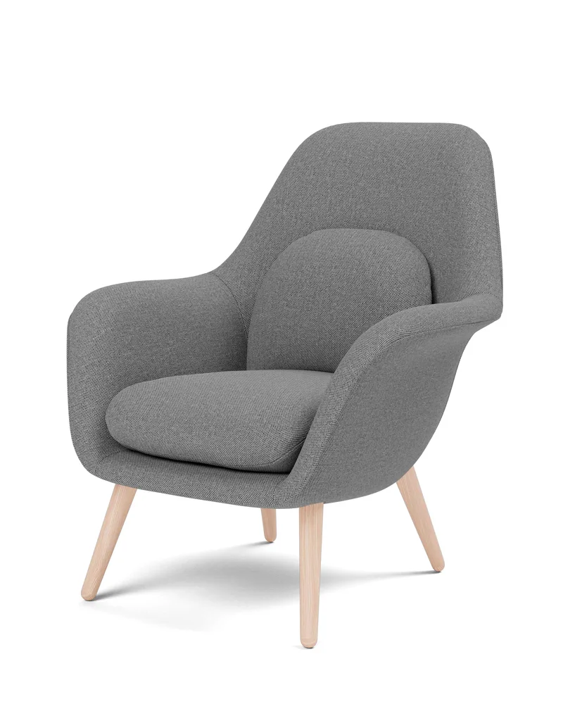 Swoon Lounge Petit Wood base by Fredericia in Sunniva 242, Oak lacquer, FSC Mix 70% – product photo 1 of 4
