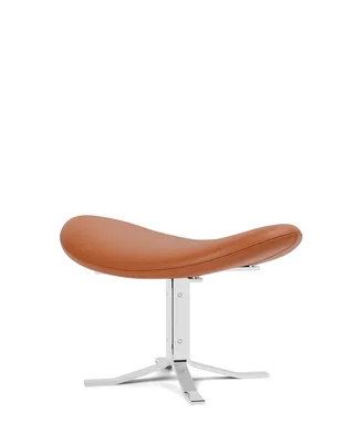 Corona Ottoman van Fredericia in Leather Max 95, Cognac, Brushed steel – productfoto 1 van 3