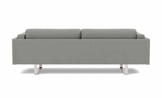 EJ280 Sofa, 3 seater, 240 cm van Fredericia in Re-Wool 128, Brushed chrome, sledge base (High) – productfoto 2 van 4