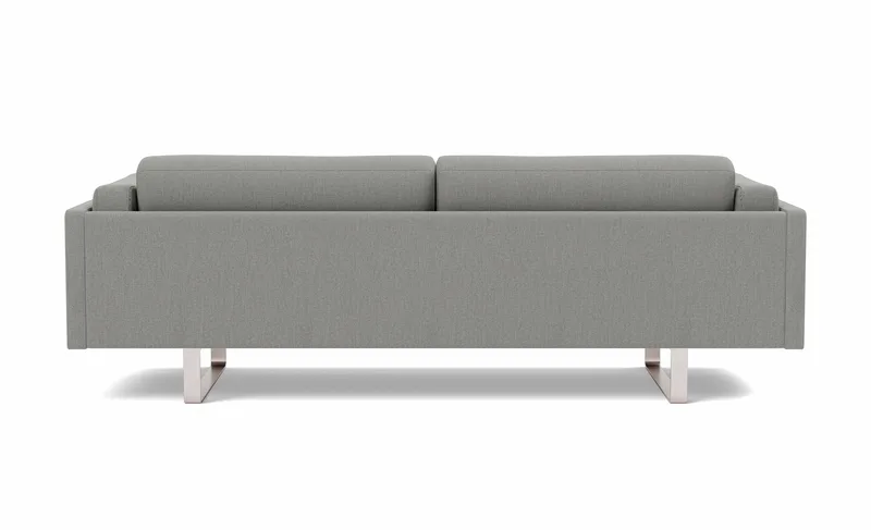 EJ280 Sofa, 3 seater, 240 cm van Fredericia in Re-Wool 128, Brushed chrome, sledge base (High) – productfoto 2 van 4
