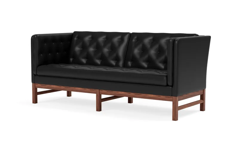 EJ315 Sofa, 2½ seater, 180 cm van Fredericia in Leather Omni 301, Black, Walnut oil treated – productfoto 1 van 4