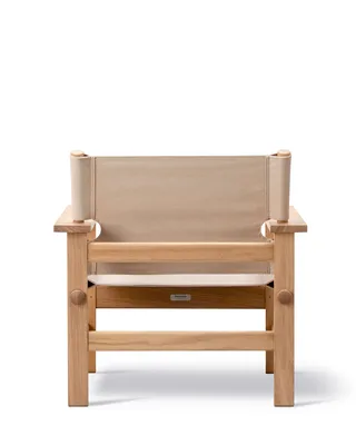The Canvas Chair Outdoor van Fredericia in Performance canvas, papyrus, Teak untreated, FSC Mix 70% – productfoto 2 van 4
