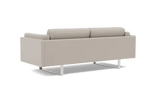 EJ280 Sofa, 2½ seater, 212 cm by Fredericia in Erik 3790 Linen, Brushed chrome, sledge base (High) – product photo 3 of 4