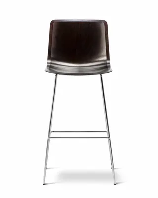 Pato Paper Sledge Barstool by Fredericia in Papershell w/black screws, FSC Mix 70%, Chrome, Sh 77 cm – product photo 4 of 4