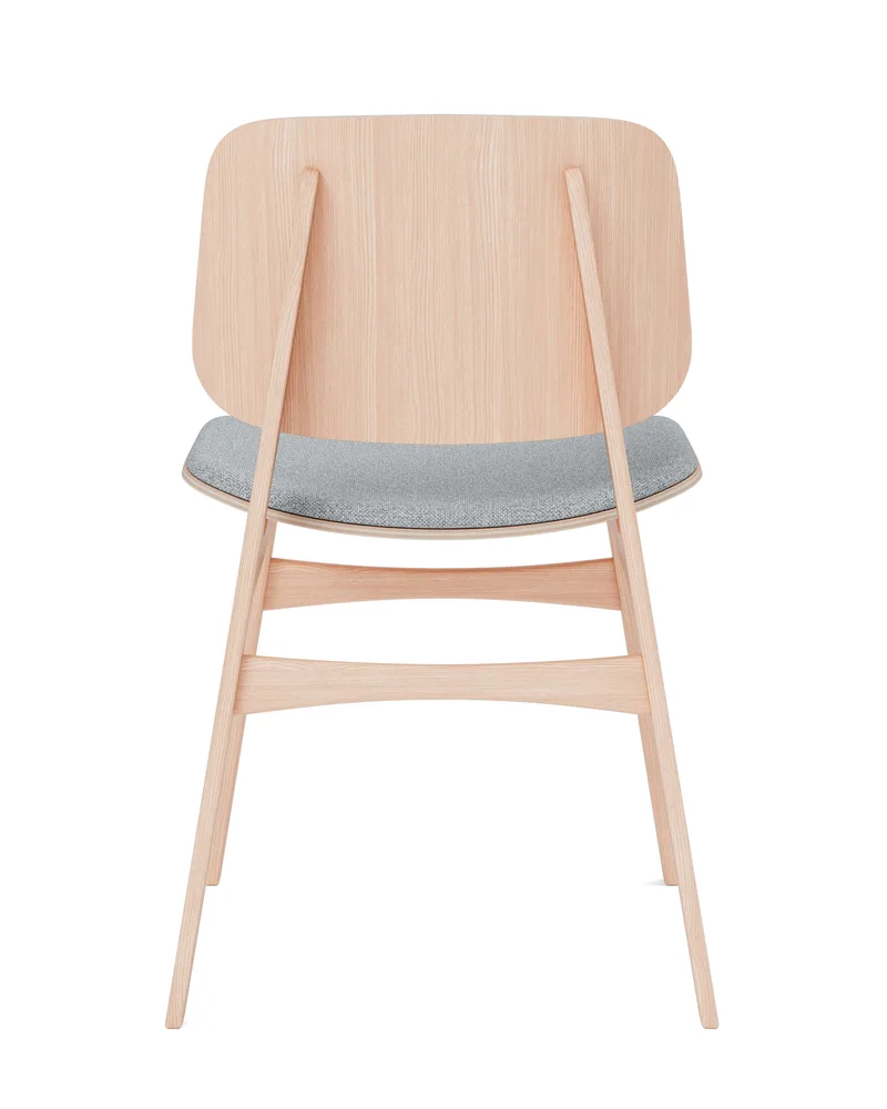 Søborg Wood Base Seat upholstered by Fredericia in Hallingdal 130, Oak lacquer, FSC Mix 70% – product photo 2 of 4