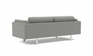 EJ280 Sofa, 2½ seater, 212 cm von Fredericia in Re-Wool 128, Brushed chrome, sledge base (High) – Produktfoto 3 von 4