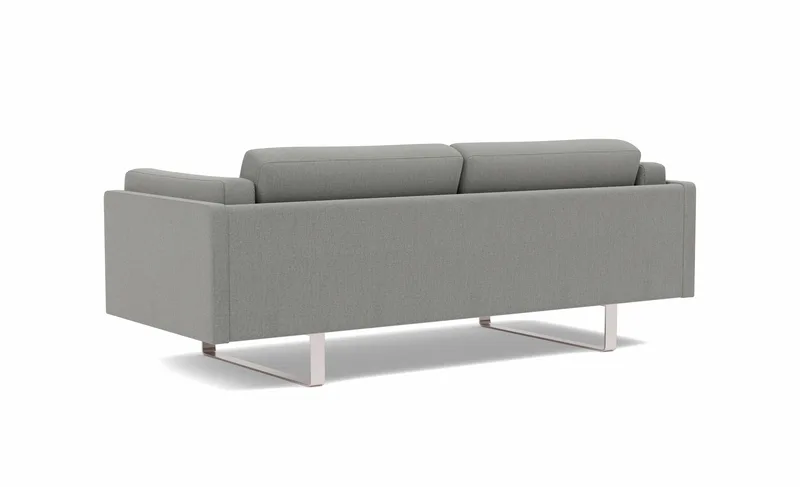 EJ280 Sofa, 2½ seater, 212 cm von Fredericia in Re-Wool 128, Brushed chrome, sledge base (High) – Produktfoto 3 von 4