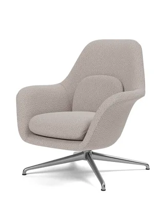 Swoon Lounge Petit Swivel base van Fredericia in Elle 230, Swivel base polished aluminium – productfoto 1 van 4