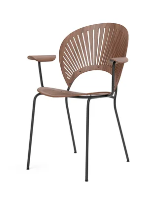 Trinidad Armchair by Fredericia in Walnut lacquer, FSC Mix 70%, Black, smooth – product photo 3 of 4