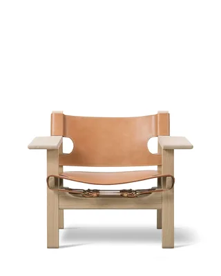 The Spanish Chair van Fredericia in Leather, natural, Oak soap, FSC Mix 70% – productfoto 7 van 7