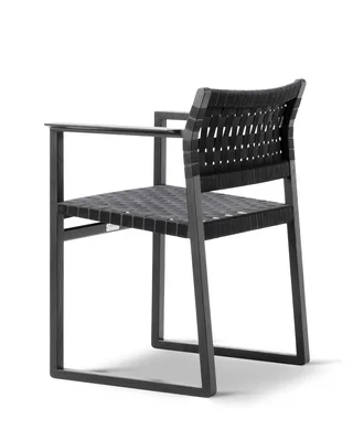 BM62 Armchair Linen Webbing by Fredericia in Oak black lacquered, Linen webbing black – product photo 4 of 5