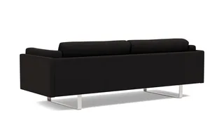 EJ280 Sofa, 3 seater, 240 cm van Fredericia in Re-Wool 198, Brushed chrome, sledge base (High) – productfoto 3 van 4