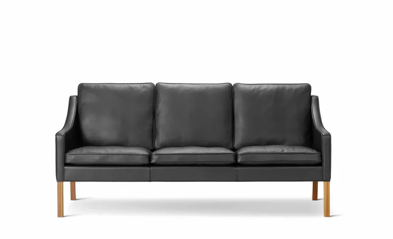 Mogensen 2209 Sofa de Fredericia en Leather Max 98, Black, Walnut oiled – photo du produit