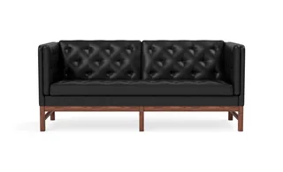 EJ315 Sofa, 2½ seater, 180 cm van Fredericia in Leather Omni 301, Black, Walnut oil treated – productfoto 4 van 4