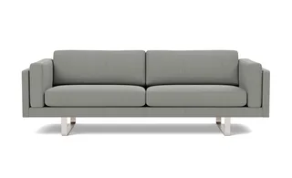 EJ280 Sofa, 3 seater, 240 cm van Fredericia in Re-Wool 128, Brushed chrome, sledge base (High) – productfoto 4 van 4