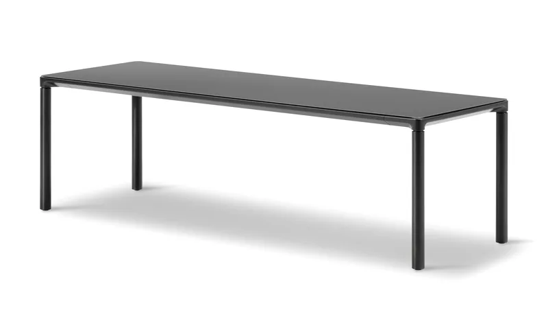 Piloti Alu, 120x39 cm de Fredericia en Laminate Fenix NTM Black, Black lacquered aluminium, 35 cm – photo du produit 1 sur 2
