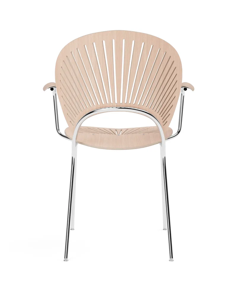 Trinidad Armchair by Fredericia in Oak lacquer, FSC Mix 70%, Chrome – product photo 2 of 4