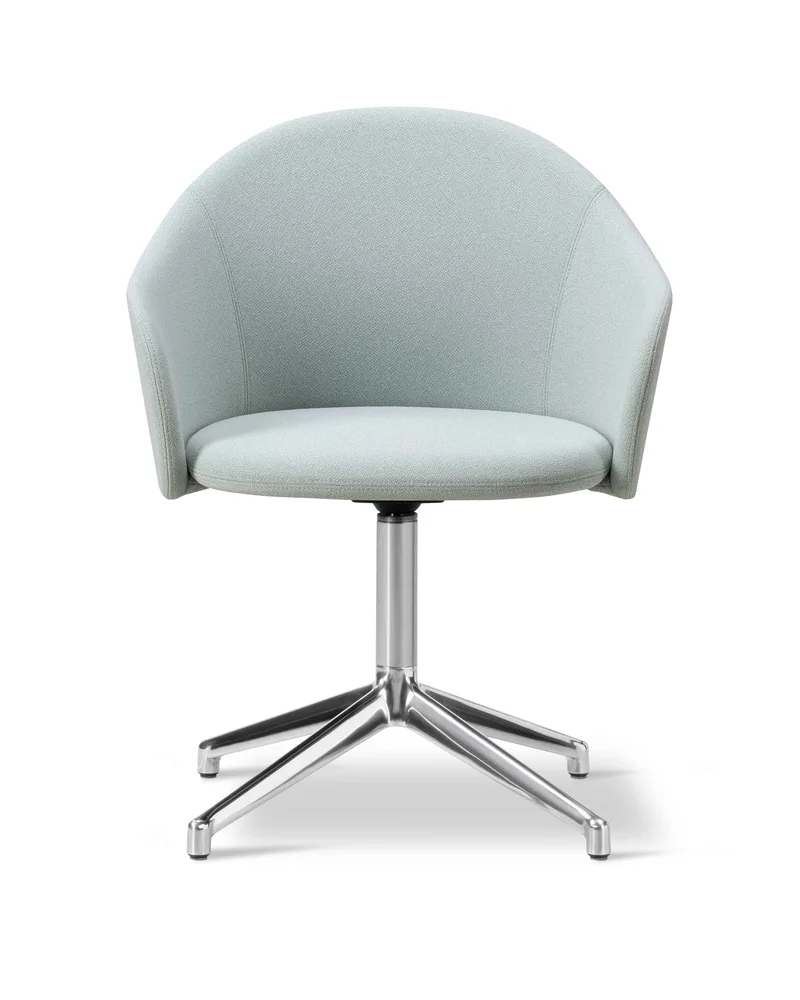 Gomo Armchair Swivel Base 4-star von Fredericia in Mylla 811, Polished aluminium – Produktfoto 4 von 4
