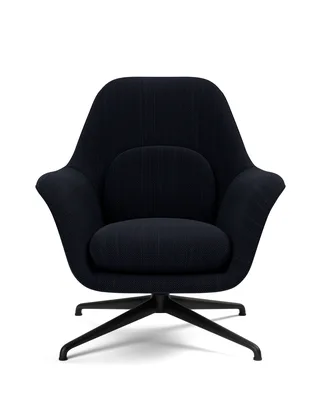 Swoon Lounge Petit Swivel base van Fredericia in Sunniva 192, Swivel base black – productfoto 4 van 4