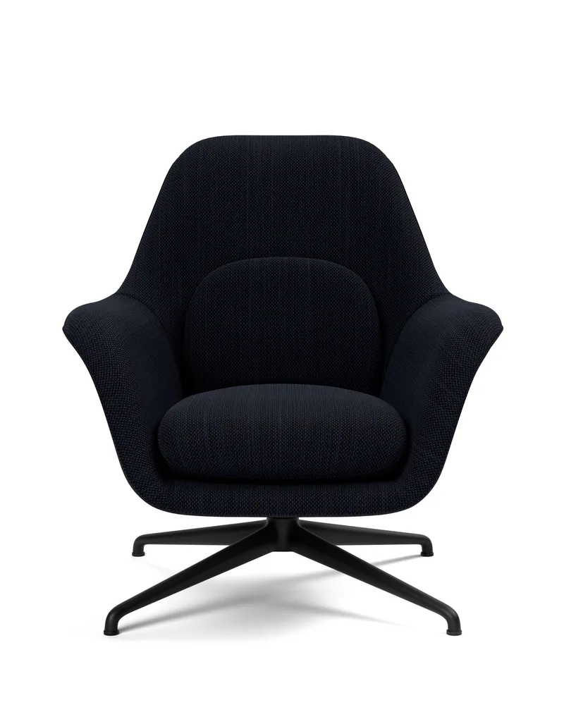 Swoon Lounge Petit Swivel base van Fredericia in Sunniva 192, Swivel base black – productfoto 4 van 4