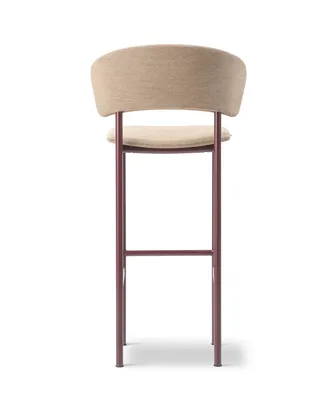 Plan Arm Barstool by Fredericia in Steelcut Quartet 554, Bordeaux, Sh 78 cm – product photo 2 of 4