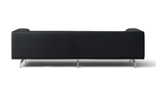 Delphi Sofa, 3 seater, 240cm by Fredericia in Leather Max 98, Black, Brushed aluminium – product photo 2 of 4