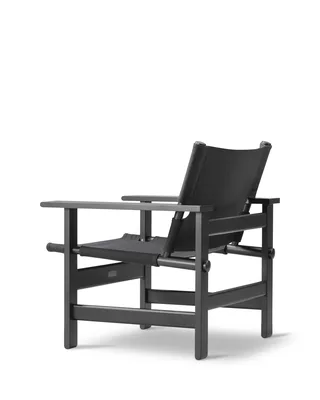 The Canvas Chair de Fredericia en Black canvas, Oak black lacquer, FSC Mix 70% – photo du produit 4 sur 6
