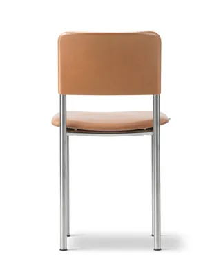 Plan Chair Fully Upholstered de Fredericia en Leather Max 95, Cognac, Brushed steel – photo du produit 2 sur 4