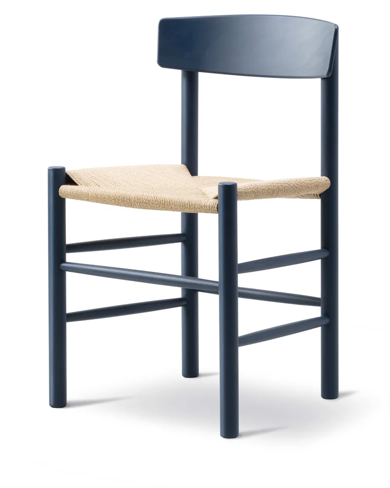 J39 Mogensen Chair by Fredericia in Natural paper cord, Beech indigo blue, FSC Mix 70% – product photo 1 of 6