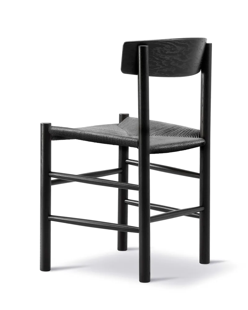 J39 Mogensen Chair van Fredericia in Black paper cord, Oak black lacquer, FSC Mix 70% – productfoto 3 van 4