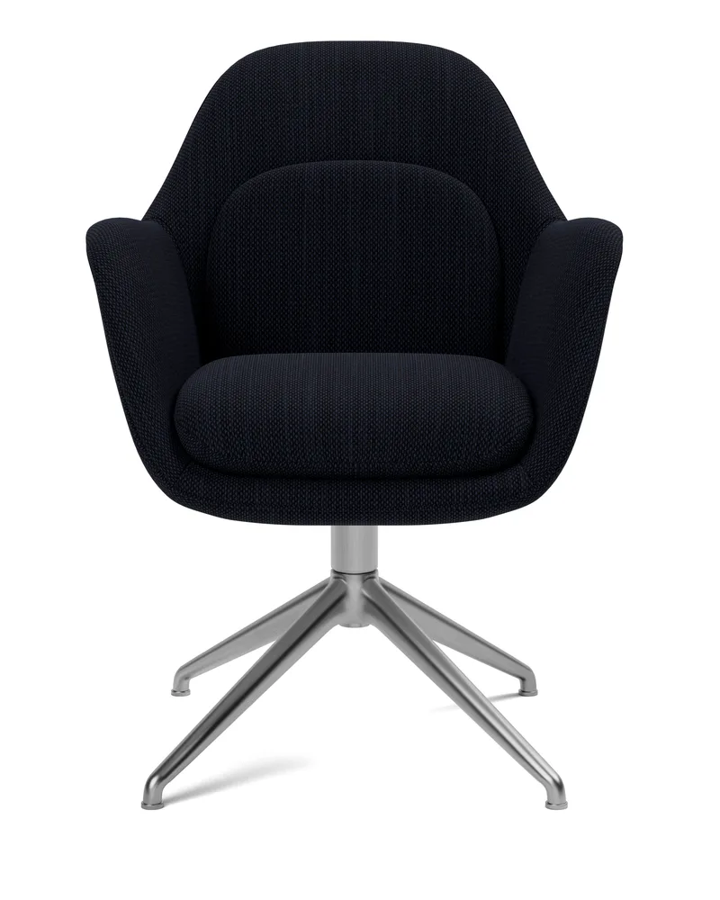 Swoon Dining Armchair Swivel Base von Fredericia in Sunniva 192, Swivel base black – Produktfoto