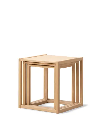 BM375 Nesting Tables von Fredericia in Oak light oil, FSC Mix 70%, Set of 3 – Produktfoto 1 von 3