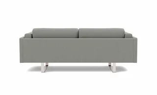 EJ280 Sofa, 2½ seater, 212 cm von Fredericia in Re-Wool 128, Brushed chrome, sledge base (High) – Produktfoto 2 von 4