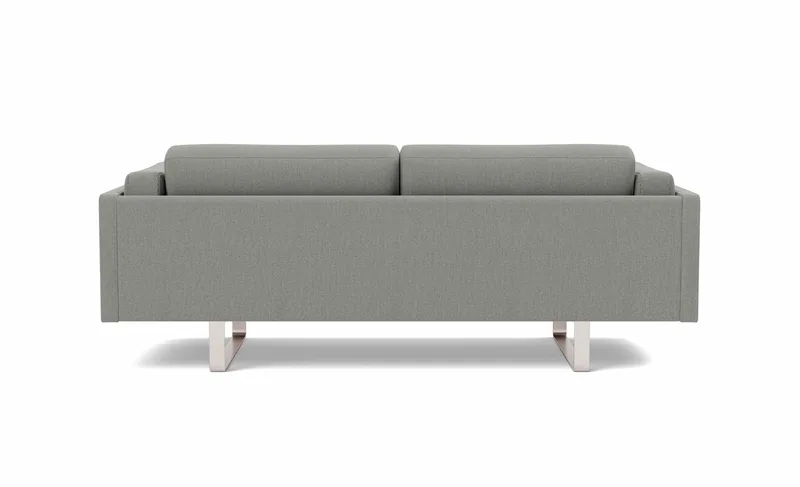 EJ280 Sofa, 2½ seater, 212 cm von Fredericia in Re-Wool 128, Brushed chrome, sledge base (High) – Produktfoto 2 von 4