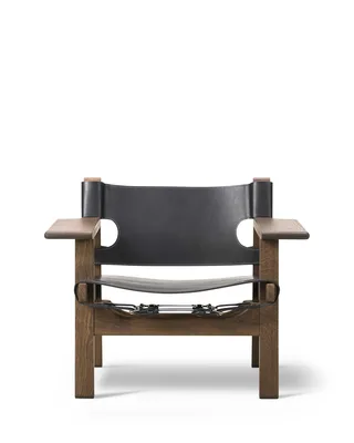 The Spanish Chair by Fredericia in Leather, black, Smoked oak, olied, FSC Mix 70% – product photo 8 of 8